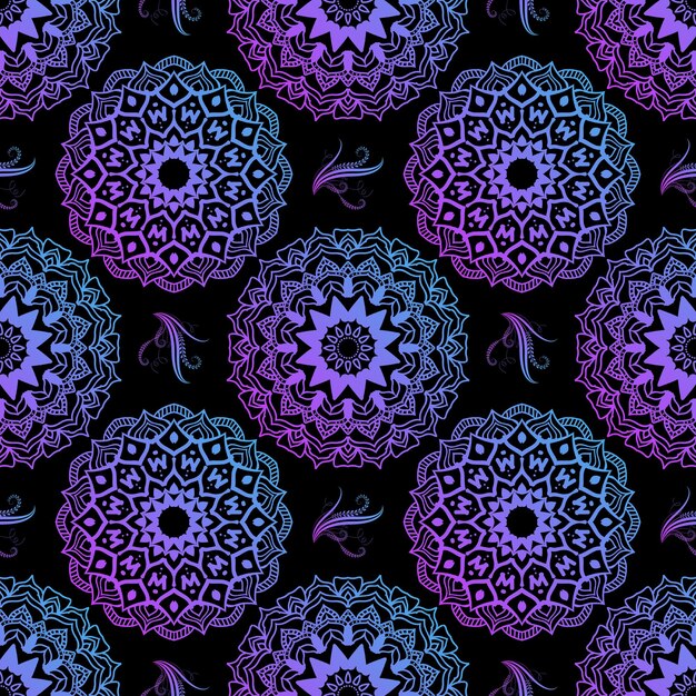 Photo mandala seamless pattern