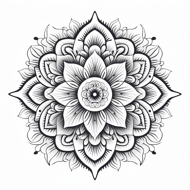 Mandala and Vector Illustration Coloring