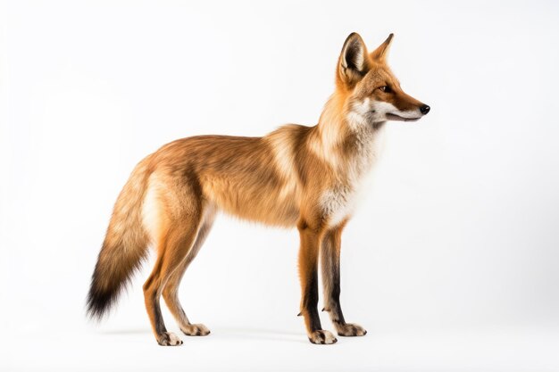 Maned Wolf on white background