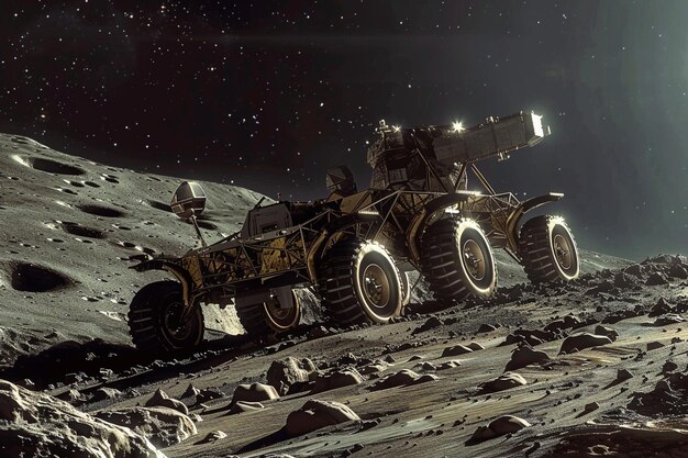 Maneuvering through rugged terrain the lunar rover generative ai