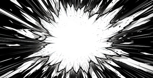 manga comic style zoom speed lines with burst energy effect