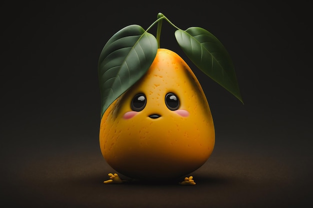 Mango character with a funny expression