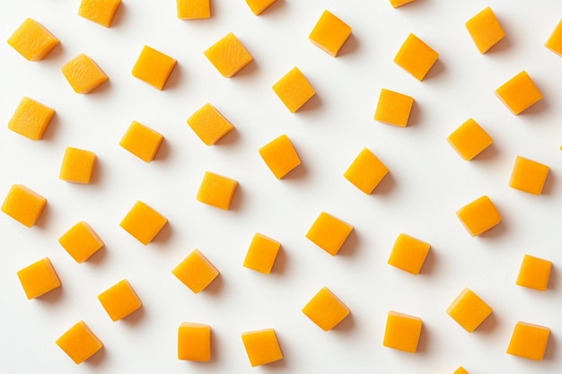 Photo mango cubes with a white background