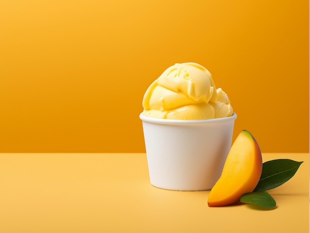 Mango ice cream cup background