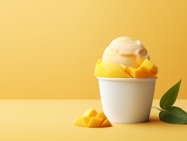 Mango ice cream cup background