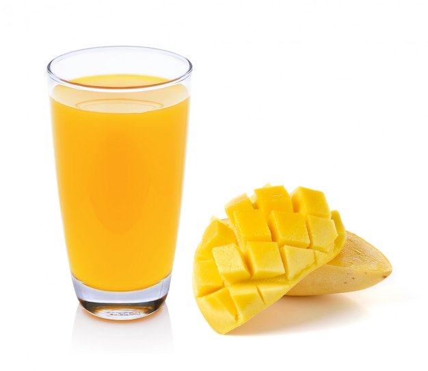 Mango Juice and mango isolated on white background