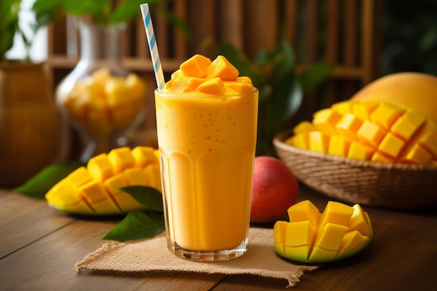 Mango shake fresh tropical fruit smoothies