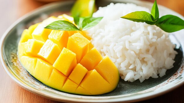 Photo mango sticky rice a delicious thai dessert