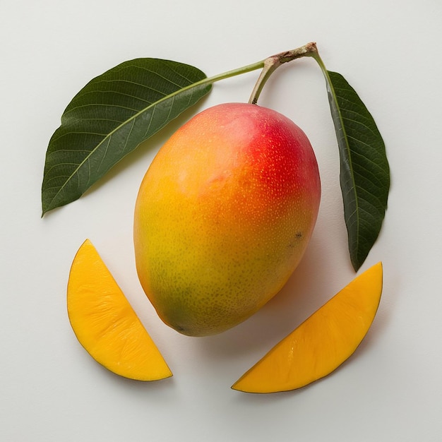 a mango with a leaf that says quot peach quot and a leaf