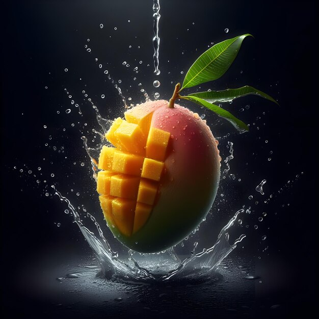 Mangos with water splash