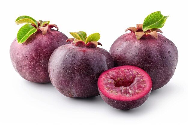 Mangosteen Fruit Isolated on White Background Perfect for Recipes and Health Blogs Generative AI