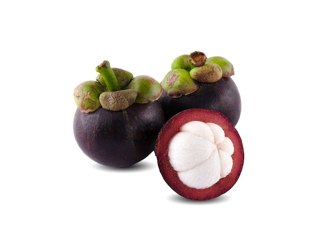 Mangosteen fruit an isolated on the white background