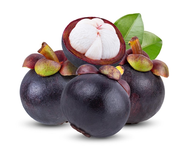 Mangosteen isolated on the white