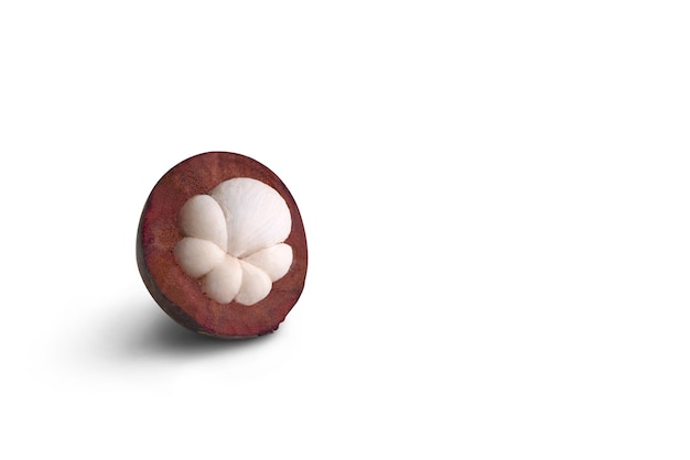 Mangosteen a tropical fruit with sweet juicy isolated on white