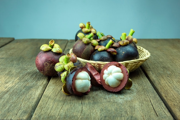 Mangosteens in the basket