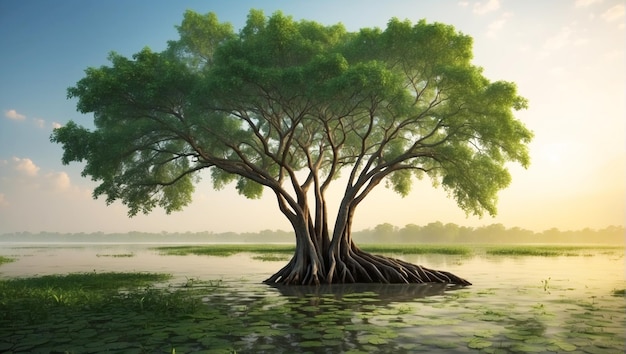 mangrove tree in morning