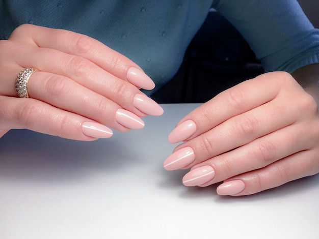 Manicure in a beauty salon