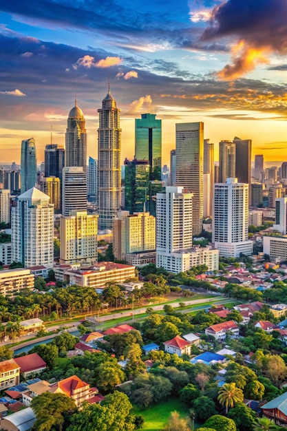 Photo manila skyline philippines