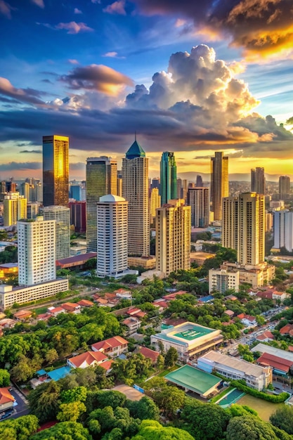 Photo manila skyline philippines