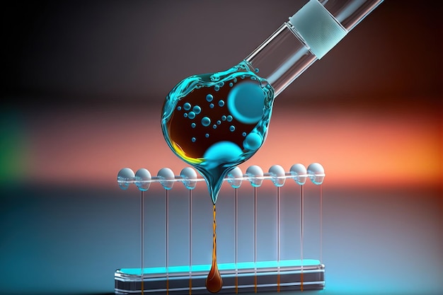 Manipulating a liquid filled pipette chemical testing lab