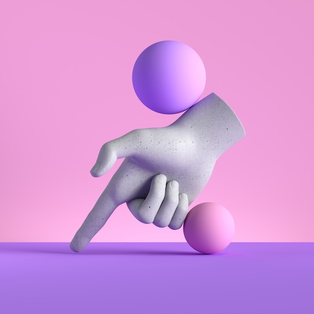 Mannequin hand and ball