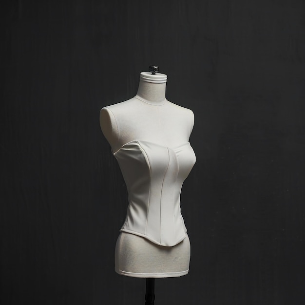 Mannequin torso on black background