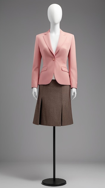 A Mannequin Wearing a Womens Suit and Skirt