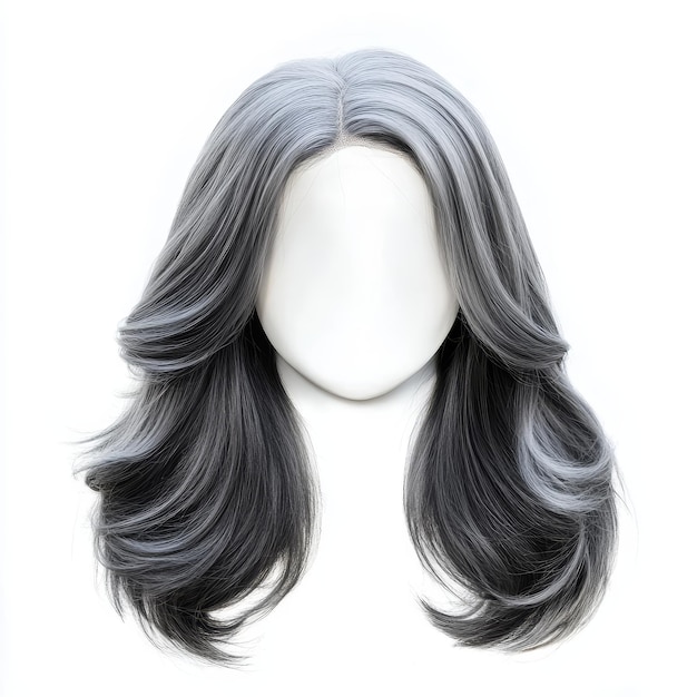 a mannequin with grey hair and grey hair