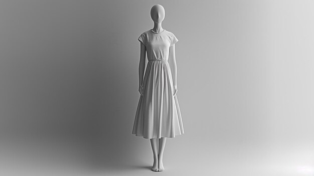 Photo a mannequin with a white dress and a white dress