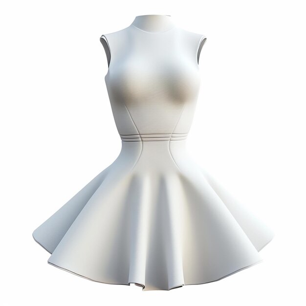 a mannequin with a white dress and a white skirt