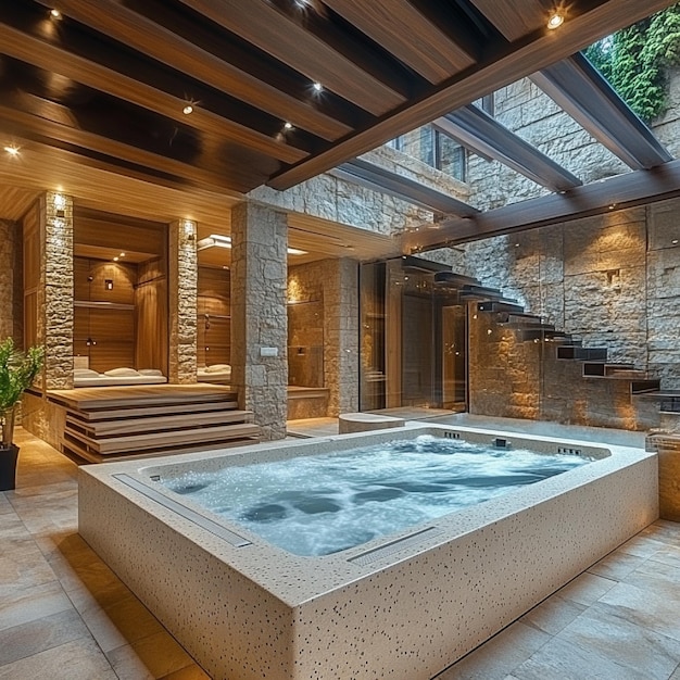 Mansion with an indoor spa and wellness center1