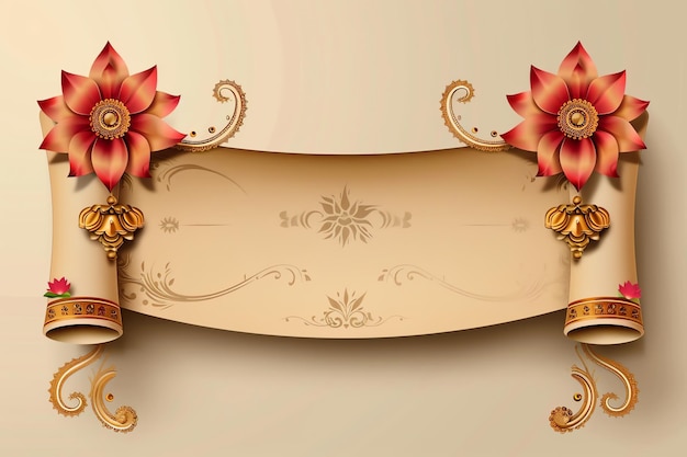 Mantra Scrolls indian illustration background