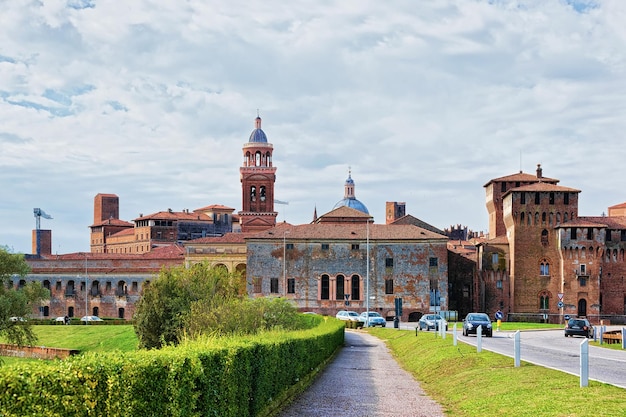 Mantua, Italy - October 22, 2017: Cityscape of the old city in Mantua, Lombardy, Italy