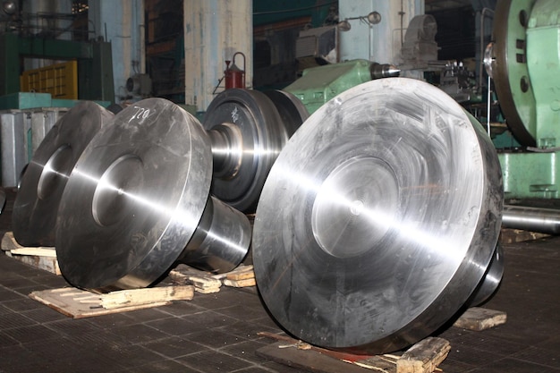 Manufacture of water turbines The huge machine turbine production Large parts of the plant