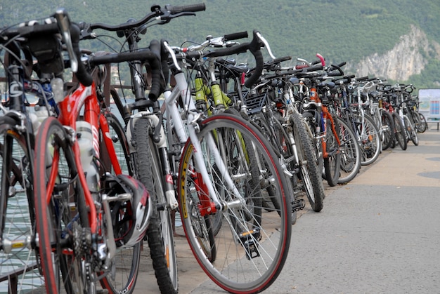 Many bicycles