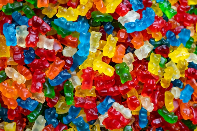 Many bright colored candies, background