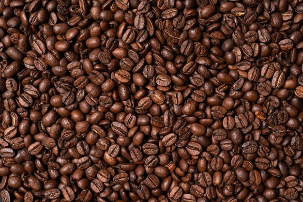 Many coffee beans background texture