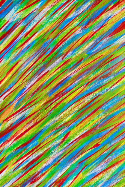 Photo many different multicolored lines are chaotically drawn with brush