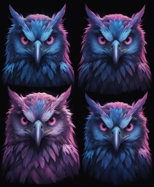 Photo the many faces of the blue owl