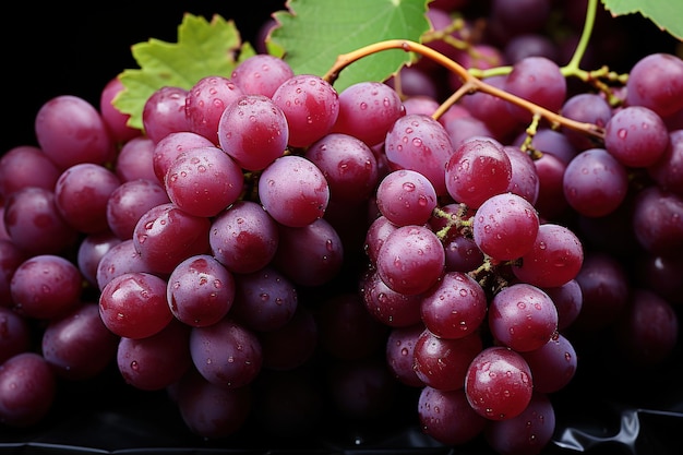 Many Fresh Red Grapes Background Red Ripe Food Photography