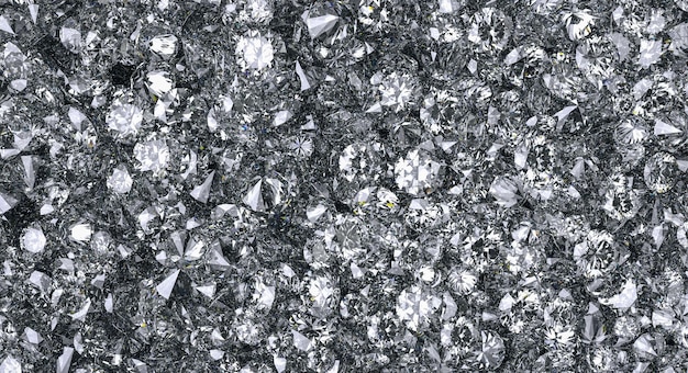 Many Luxury diamonds background 3D Rendering