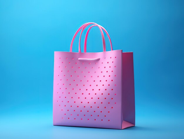 Many multicolored shopping paper bags in front of pink background