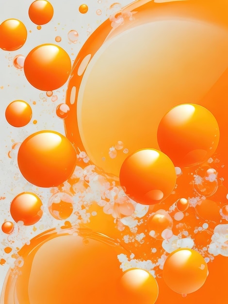 Many orange bubbles abstract background