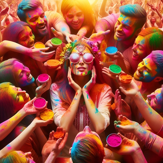 many people celebrate Holi and applying colors to each other