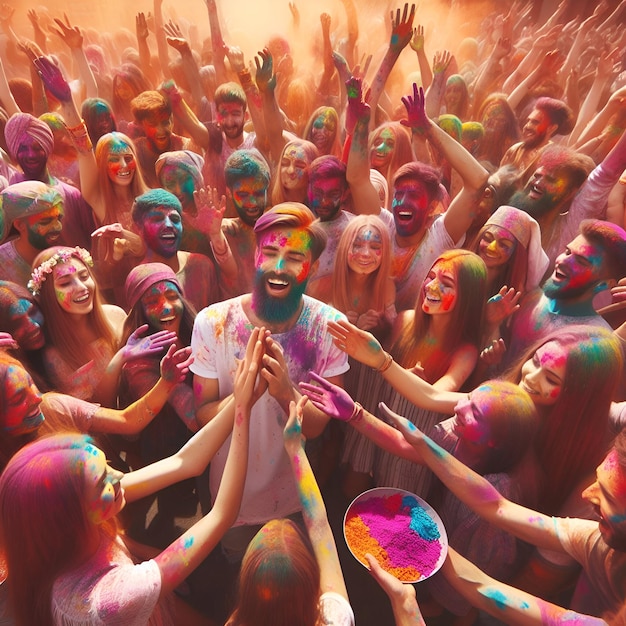 many people celebrate Holi and applying colors to each other