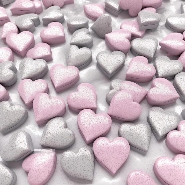 many pink hearts