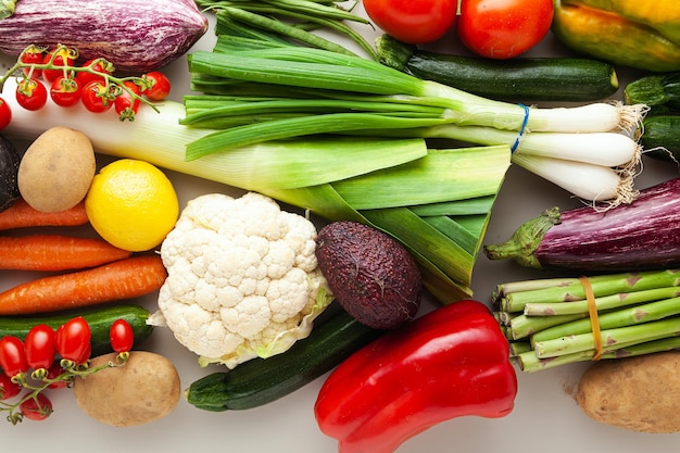 Many varied colored fresh vegetables for home delivery banner advertising