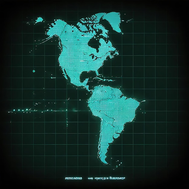 Photo map of the americas with dots 1