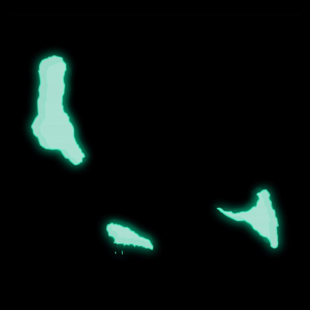 Map of Comoros, old green computer terminal screen, on dark background