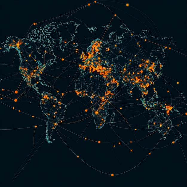 A map highlighting countries involved in a companys crossborder data transfer activities